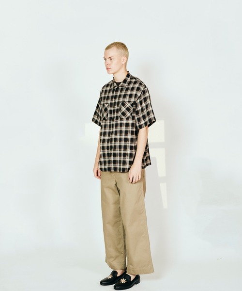 2AM(ツーエイエム)の「DAN RIVER ダンリバー / PRINTED RAYON CHECK SS SHIRT(シャツ/ブラウス・メンズ・ブラック×ホワイト/ブラウン系その他/ブラック・SMALL/MEDIUM/LARGE)」の7枚目の写真