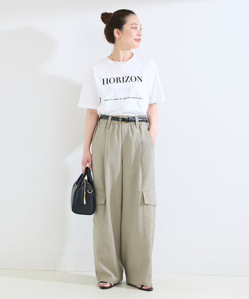 B.C STOCK(ベーセーストック)の「手洗い可 / 天竺プリントTEE(Tシャツ/カットソー・レディース・ピンク/ブラウン/ホワイト/ネイビー・FREE)」の5枚目の写真