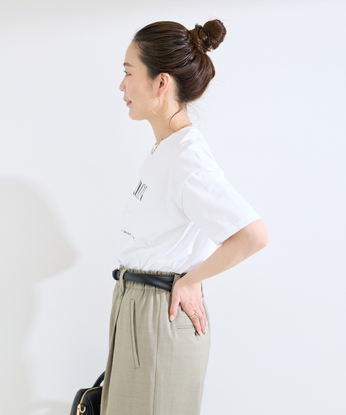B.C STOCK(ベーセーストック)の「手洗い可 / 天竺プリントTEE(Tシャツ/カットソー・レディース・ピンク/ブラウン/ホワイト/ネイビー・FREE)」の9枚目の写真