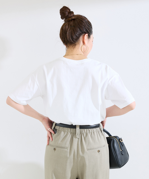 B.C STOCK(ベーセーストック)の「手洗い可 / 天竺プリントTEE(Tシャツ/カットソー・レディース・ピンク/ブラウン/ホワイト/ネイビー・FREE)」の10枚目の写真