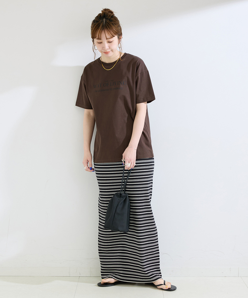 B.C STOCK(ベーセーストック)の「手洗い可 / 天竺プリントTEE(Tシャツ/カットソー・レディース・ピンク/ブラウン/ホワイト/ネイビー・FREE)」の11枚目の写真