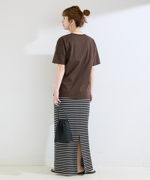 B.C STOCK(ベーセーストック)の「手洗い可 / 天竺プリントTEE(Tシャツ/カットソー・レディース・ピンク/ブラウン/ホワイト/ネイビー・FREE)」の13枚目の写真