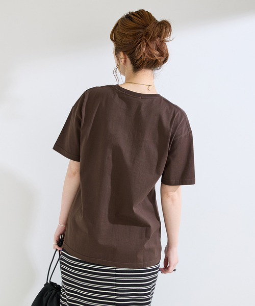 B.C STOCK(ベーセーストック)の「手洗い可 / 天竺プリントTEE(Tシャツ/カットソー・レディース・ピンク/ブラウン/ホワイト/ネイビー・FREE)」の16枚目の写真