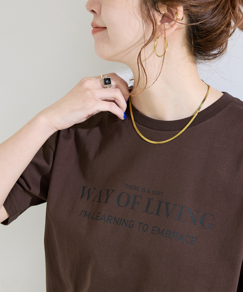 B.C STOCK(ベーセーストック)の「手洗い可 / 天竺プリントTEE(Tシャツ/カットソー・レディース・ピンク/ブラウン/ホワイト/ネイビー・FREE)」の17枚目の写真