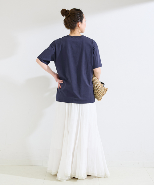 B.C STOCK(ベーセーストック)の「手洗い可 / 天竺プリントTEE(Tシャツ/カットソー・レディース・ピンク/ブラウン/ホワイト/ネイビー・FREE)」の20枚目の写真