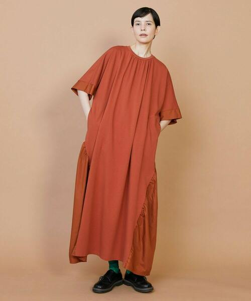 FRAPBOIS（フラボア）の「トリムワンピ（ワンピース・レディース・ブラック/レンガ・1）」の7枚目の写真