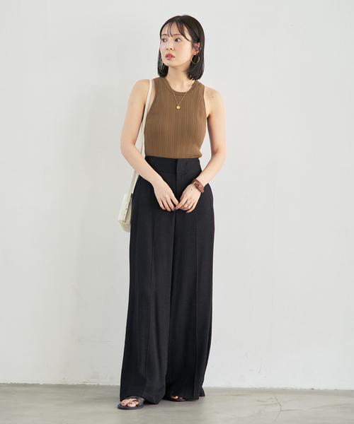 ADAWAS(アダワズ)の「《NOBLE別注》【洗える】ADAWAS/アダワズ RANDOM RIB TANK TOP(タンクトップ・レディース・ブラック/モカ・FREE)」の7枚目の写真