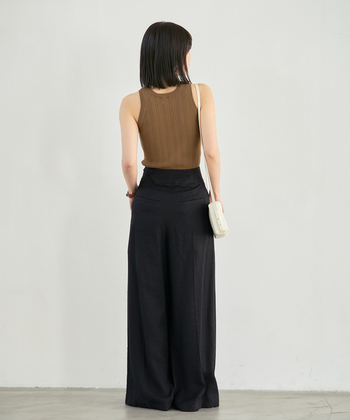ADAWAS(アダワズ)の「《NOBLE別注》【洗える】ADAWAS/アダワズ RANDOM RIB TANK TOP(タンクトップ・レディース・ブラック/モカ・FREE)」の8枚目の写真