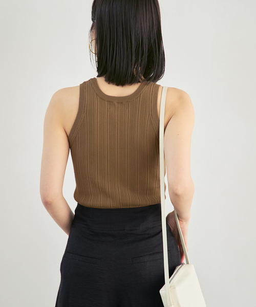 ADAWAS(アダワズ)の「《NOBLE別注》【洗える】ADAWAS/アダワズ RANDOM RIB TANK TOP(タンクトップ・レディース・ブラック/モカ・FREE)」の11枚目の写真
