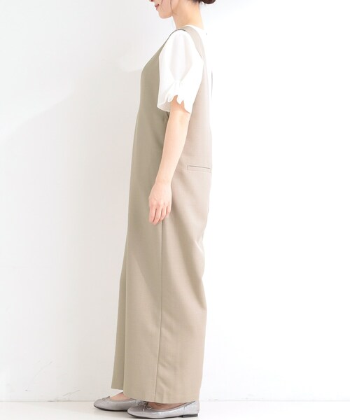 SHOO・LA・RUE(シューラルー)の「【洗濯後しわになりにくい/S-LL】ゆったりらくちんきれい見え シンプルだから使いやすい 大人のオールインワン(サロペット/オーバーオール・レディース・ベージュ/ブラック/グレー・01/02/03/04)」の17枚目の写真