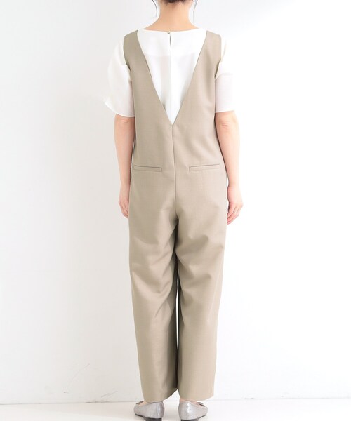 SHOO・LA・RUE(シューラルー)の「【洗濯後しわになりにくい/S-LL】ゆったりらくちんきれい見え シンプルだから使いやすい 大人のオールインワン(サロペット/オーバーオール・レディース・ベージュ/ブラック/グレー・01/02/03/04)」の18枚目の写真