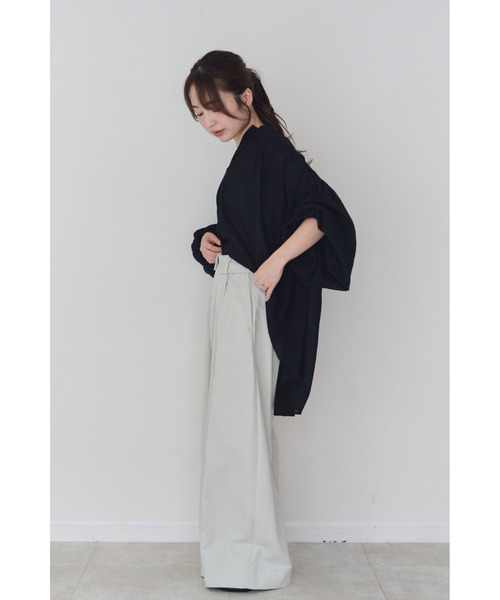 FMiBL(ファミル)の「ターンバックウエストワイドパンツ(その他パンツ・レディース・アイボリー/チャコールグレー/ベージュ・SMALL/MEDIUM)」の11枚目の写真