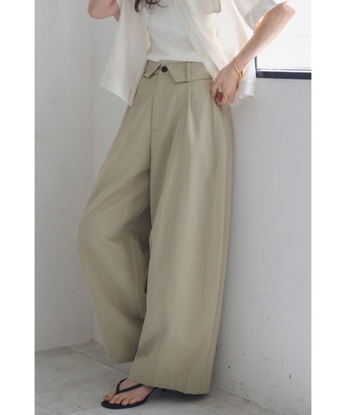 FMiBL(ファミル)の「ターンバックウエストワイドパンツ(その他パンツ・レディース・アイボリー/チャコールグレー/ベージュ・SMALL/MEDIUM)」の15枚目の写真