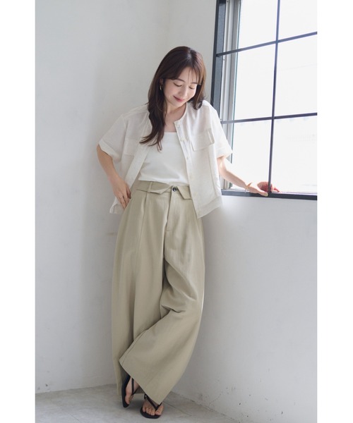 FMiBL(ファミル)の「ターンバックウエストワイドパンツ(その他パンツ・レディース・アイボリー/チャコールグレー/ベージュ・SMALL/MEDIUM)」の17枚目の写真