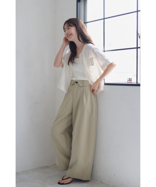 FMiBL(ファミル)の「ターンバックウエストワイドパンツ(その他パンツ・レディース・アイボリー/チャコールグレー/ベージュ・SMALL/MEDIUM)」の18枚目の写真
