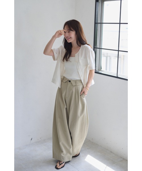 FMiBL(ファミル)の「ターンバックウエストワイドパンツ(その他パンツ・レディース・アイボリー/チャコールグレー/ベージュ・SMALL/MEDIUM)」の19枚目の写真