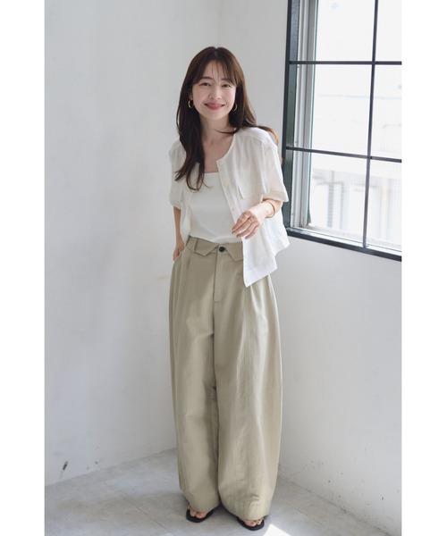 FMiBL(ファミル)の「ターンバックウエストワイドパンツ(その他パンツ・レディース・アイボリー/チャコールグレー/ベージュ・SMALL/MEDIUM)」の21枚目の写真