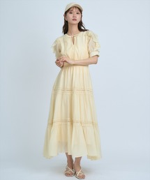 AND COUTURE（アンドクチュール）の「フリルスリーブレースティアードワンピース（ワンピース）」