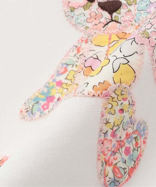 sense of wonder(センスオブワンダー)の「リバティウサクマアップリケ2WAYオール(ロンパース・キッズ・ホワイト系/ピンク・50-70cm)」の10枚目の写真