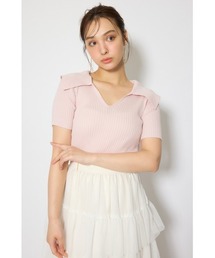 BIGカラーニットトップス春服 夏服 サマーニット