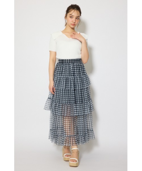 rienda（リエンダ）の「BIGカラーニットトップス春服 夏服 サマーニット（ニット/セーター・レディース・ホワイト/ブラウン/ブラック/ライトピンク・FREE）」の11枚目の写真