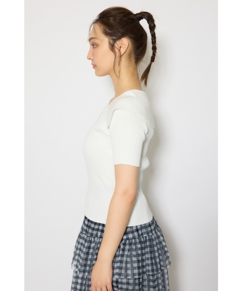 rienda（リエンダ）の「BIGカラーニットトップス春服 夏服 サマーニット（ニット/セーター・レディース・ホワイト/ブラウン/ブラック/ライトピンク・FREE）」の17枚目の写真