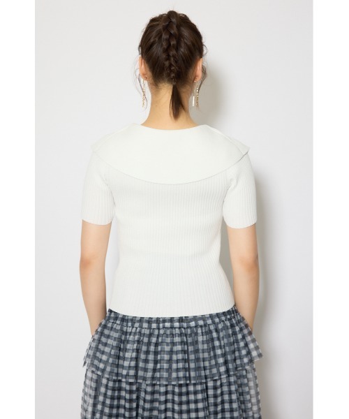 rienda（リエンダ）の「BIGカラーニットトップス春服 夏服 サマーニット（ニット/セーター・レディース・ホワイト/ブラウン/ブラック/ライトピンク・FREE）」の18枚目の写真