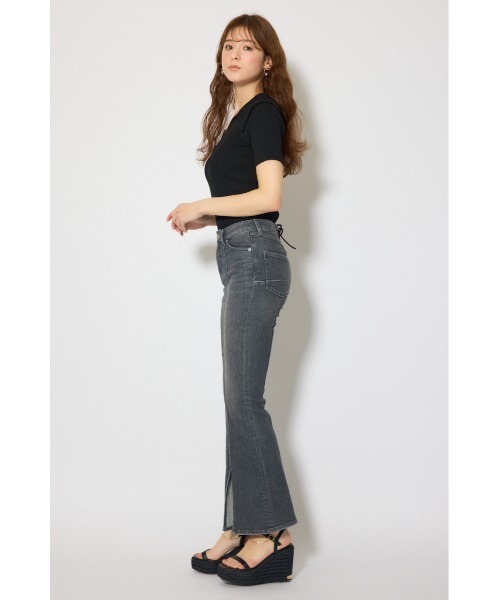 rienda（リエンダ）の「BIGカラーニットトップス春服 夏服 サマーニット（ニット/セーター・レディース・ホワイト/ブラウン/ブラック/ライトピンク・FREE）」の8枚目の写真