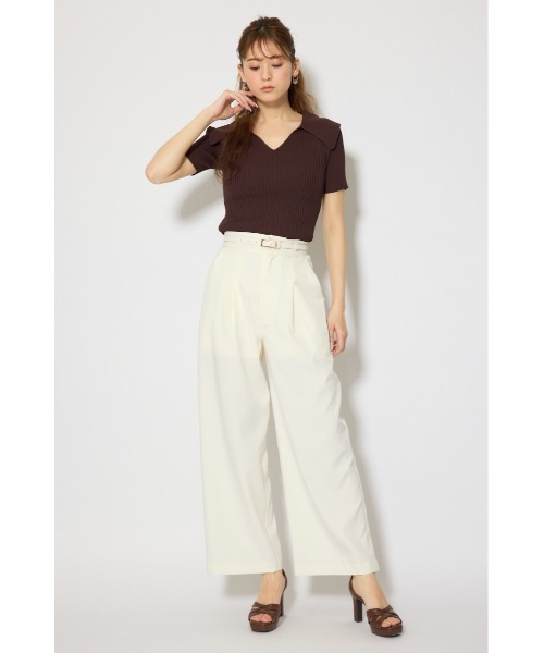 rienda（リエンダ）の「BIGカラーニットトップス春服 夏服 サマーニット（ニット/セーター・レディース・ホワイト/ブラウン/ブラック/ライトピンク・FREE）」の22枚目の写真