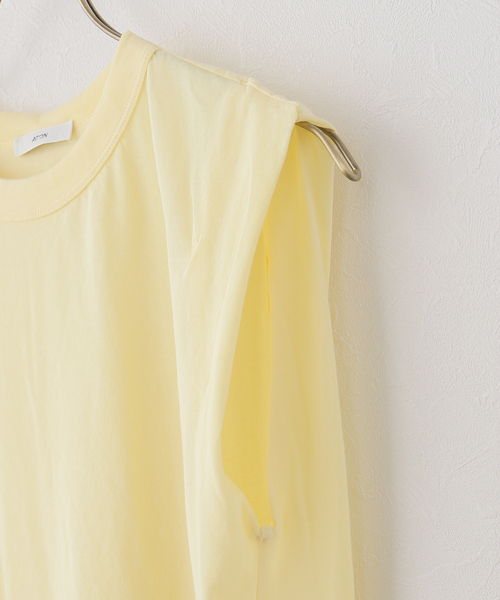 Spick & Span(スピックアンドスパン)の「《新色有り / 追加》ATON/エイトン FRESCA SINGLE JERSEY TANK TOP(タンクトップ・レディース・ホワイト/イエロー/ベージュ/スカイブルー・38)」の18枚目の写真