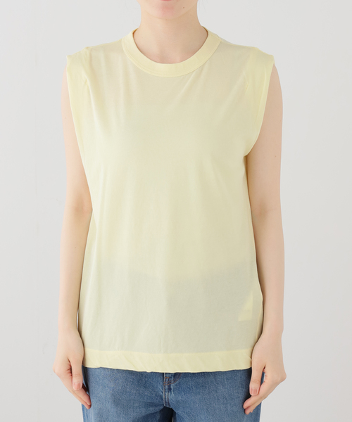 Spick & Span(スピックアンドスパン)の「《新色有り / 追加》ATON/エイトン FRESCA SINGLE JERSEY TANK TOP(タンクトップ・レディース・ホワイト/イエロー/ベージュ/スカイブルー・38)」の7枚目の写真