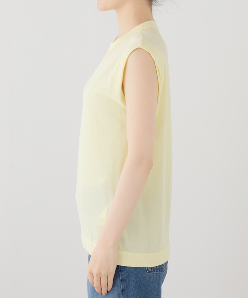 Spick & Span(スピックアンドスパン)の「《新色有り / 追加》ATON/エイトン FRESCA SINGLE JERSEY TANK TOP(タンクトップ・レディース・ホワイト/イエロー/ベージュ/スカイブルー・38)」の6枚目の写真