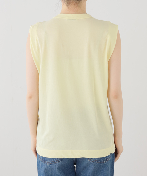 Spick & Span(スピックアンドスパン)の「《新色有り / 追加》ATON/エイトン FRESCA SINGLE JERSEY TANK TOP(タンクトップ・レディース・ホワイト/イエロー/ベージュ/スカイブルー・38)」の5枚目の写真
