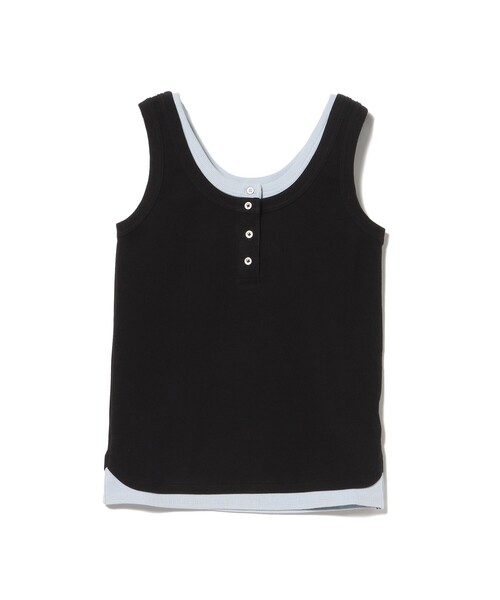 BEAMS HEART(ビームスハート)の「レイヤード風 ヘンリーネック タンクトップ(Tシャツ/カットソー・レディース・ダークブラウン/ライトグレー/ブラック・FREE)」の14枚目の写真