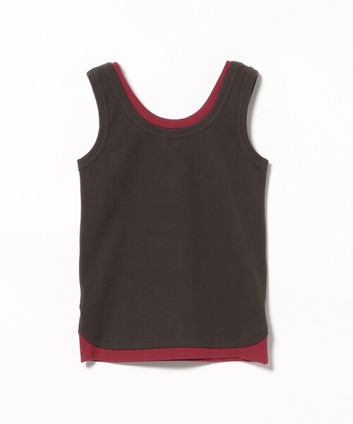 BEAMS HEART(ビームスハート)の「レイヤード風 ヘンリーネック タンクトップ(Tシャツ/カットソー・レディース・ダークブラウン/ライトグレー/ブラック・FREE)」の18枚目の写真