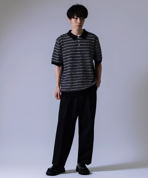 improves（インプローブス）の「ジャガード ボーダー ポロシャツ（ポロシャツ・メンズ・グレー/ブラック・LARGE/MEDIUM）」の6枚目の写真