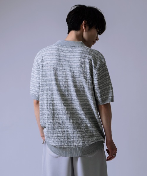 improves（インプローブス）の「ジャガード ボーダー ポロシャツ（ポロシャツ・メンズ・グレー/ブラック・LARGE/MEDIUM）」の9枚目の写真