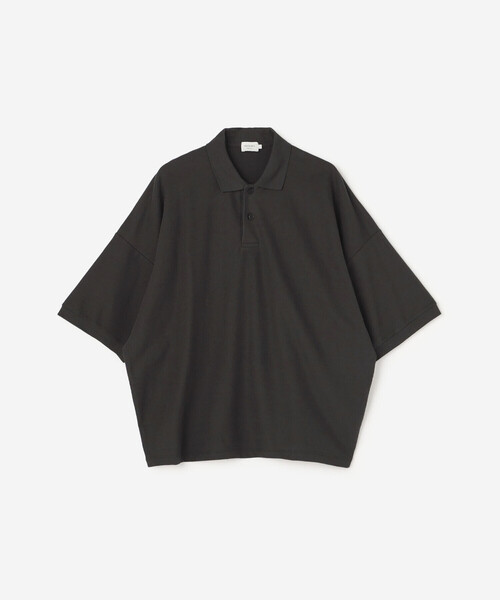 handvaerk（ハンドバーク）の「handvaerk | コットンピケ ビッグポロシャツ MEN（ポロシャツ・メンズ・ライトグレー/チャコール/グリーン系その他・M/L）」の2枚目の写真