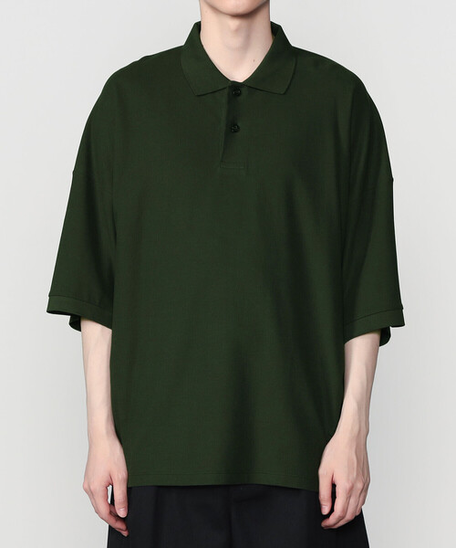 handvaerk（ハンドバーク）の「handvaerk | コットンピケ ビッグポロシャツ MEN（ポロシャツ・メンズ・ライトグレー/チャコール/グリーン系その他・M/L）」の18枚目の写真