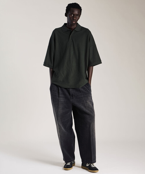 handvaerk（ハンドバーク）の「handvaerk | コットンピケ ビッグポロシャツ MEN（ポロシャツ・メンズ・ライトグレー/チャコール/グリーン系その他・M/L）」の4枚目の写真