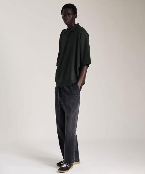 handvaerk（ハンドバーク）の「handvaerk | コットンピケ ビッグポロシャツ MEN（ポロシャツ・メンズ・ライトグレー/チャコール/グリーン系その他・M/L）」の5枚目の写真