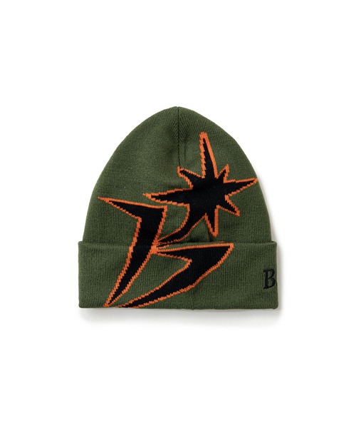 BOTT（ボット）の「BoTT / ボット BIG B LOGO BEANIE（ニットキャップ/ビーニー・メンズ・ブルー系その他/カーキ/ブラック・FREE）」の7枚目の写真