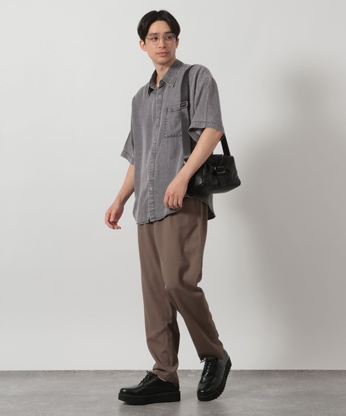 LAKOLE（ラコレ）の「リングドットデニム半袖シャツ / 662028（シャツ/ブラウス・メンズ・ブラック/ブルー・MEDIUM/LARGE）」の6枚目の写真