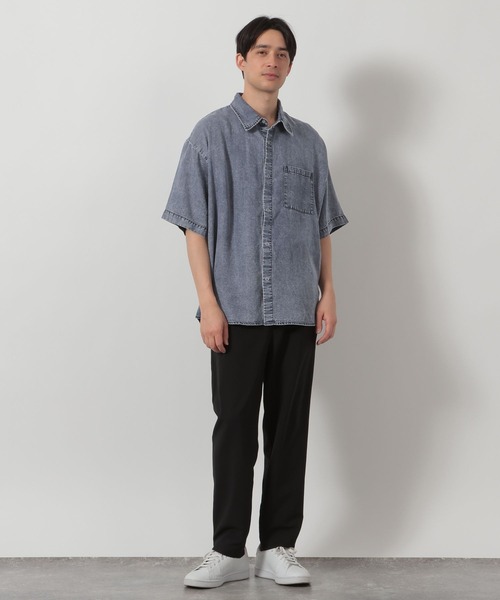 LAKOLE（ラコレ）の「リングドットデニム半袖シャツ / 662028（シャツ/ブラウス・メンズ・ブラック/ブルー・MEDIUM/LARGE）」の10枚目の写真