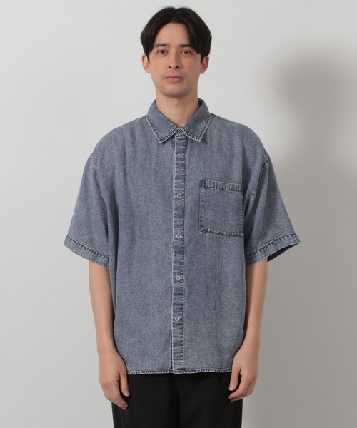LAKOLE（ラコレ）の「リングドットデニム半袖シャツ / 662028（シャツ/ブラウス・メンズ・ブラック/ブルー・MEDIUM/LARGE）」の11枚目の写真
