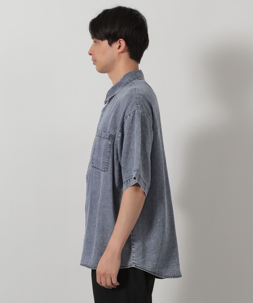 LAKOLE（ラコレ）の「リングドットデニム半袖シャツ / 662028（シャツ/ブラウス・メンズ・ブラック/ブルー・MEDIUM/LARGE）」の12枚目の写真