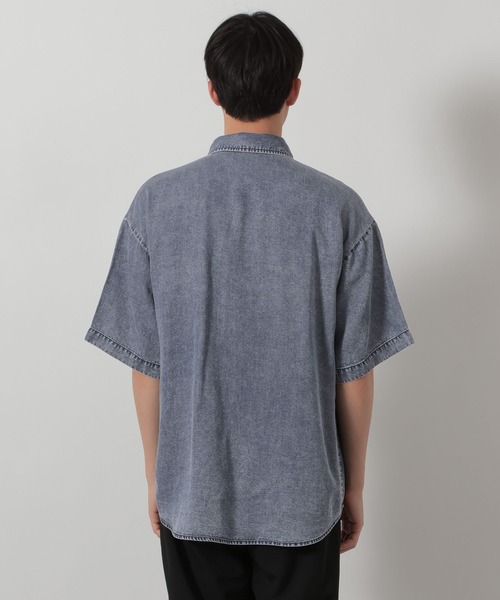 LAKOLE（ラコレ）の「リングドットデニム半袖シャツ / 662028（シャツ/ブラウス・メンズ・ブラック/ブルー・MEDIUM/LARGE）」の13枚目の写真
