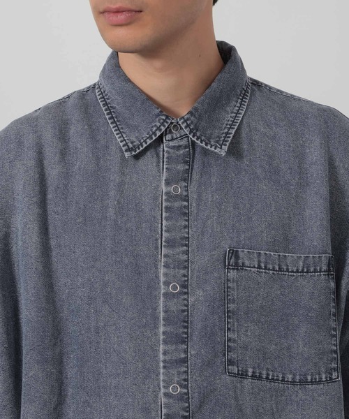 LAKOLE（ラコレ）の「リングドットデニム半袖シャツ / 662028（シャツ/ブラウス・メンズ・ブラック/ブルー・MEDIUM/LARGE）」の14枚目の写真