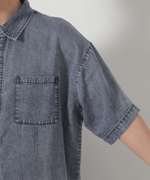 LAKOLE（ラコレ）の「リングドットデニム半袖シャツ / 662028（シャツ/ブラウス・メンズ・ブラック/ブルー・MEDIUM/LARGE）」の16枚目の写真