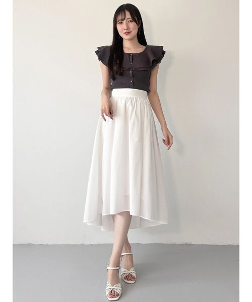 MERCURYDUO(マーキュリーデュオ)の「編み変化ノースリーブラッフルコンパクトニット(ニット/セーター・レディース・チャコールグレー/オフホワイト/ライトブルー・FREE)」の22枚目の写真